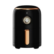Aria 2Qt Teflon-Free Ceramic Retro Air Fryer with Cookbook Including Keto and Vegan Recipes - Black
